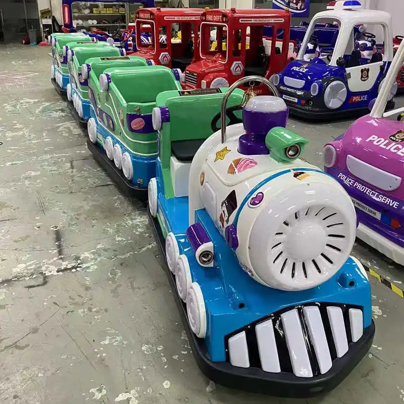 Indoor Outdoor Amusement Park Rides Electric LED Track Train for Kids with Colorful Lighted Rail for Square