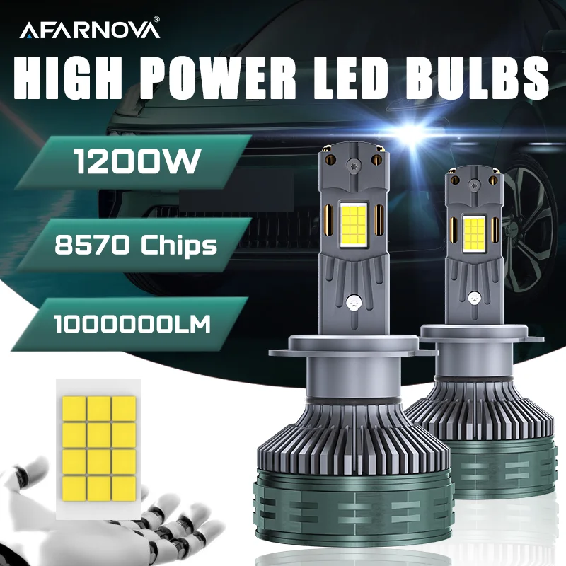 

H7 LED H4 Headlight Bulbs CANBUS 1200W 1000000LM High power Turbo CSP chip Car Bulb H11 9005 HB3 HB4 H1 H3 9006 fog light bulb