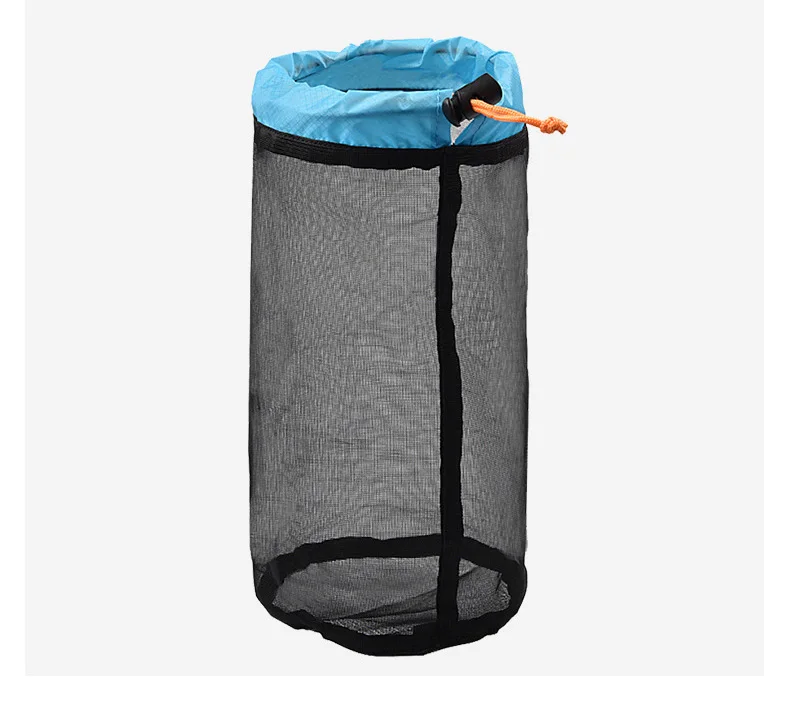 Mesh Drawstring Compression Storage Bag Lightweight Portable for Camping Hammock Down Sleeping Bag Travel Clothes Hiking Outdoor