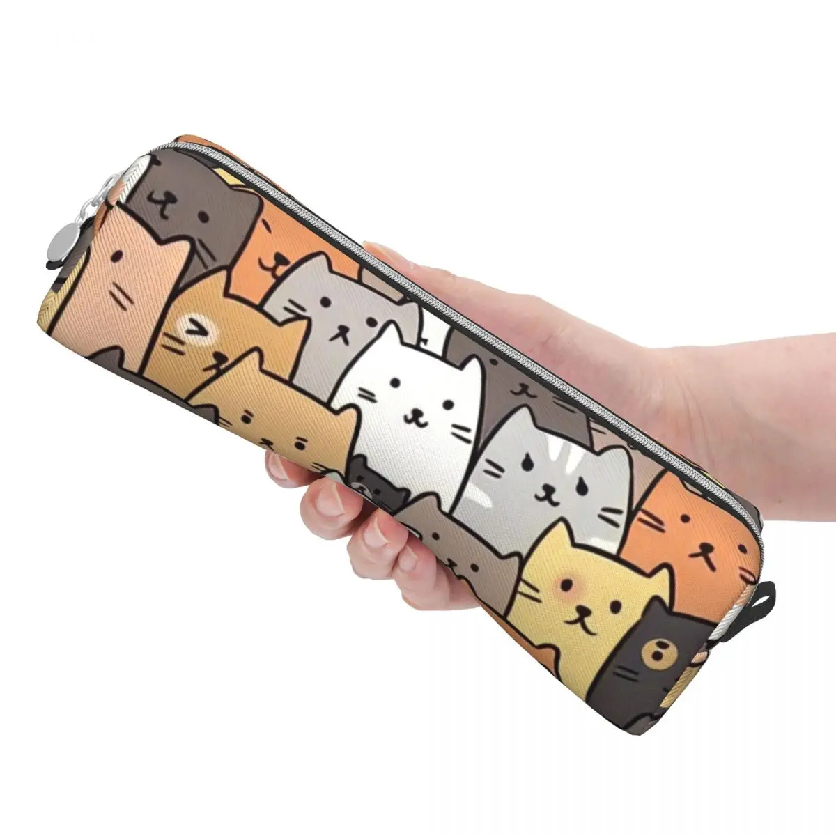 Imagem -03 - Estojo de Lápis de Colagem de Gatos Engraçados Clássico Animal Cat Lover Pen Bags Estudante Grande Armazenamento Material Escolar Lápis Cosméticos