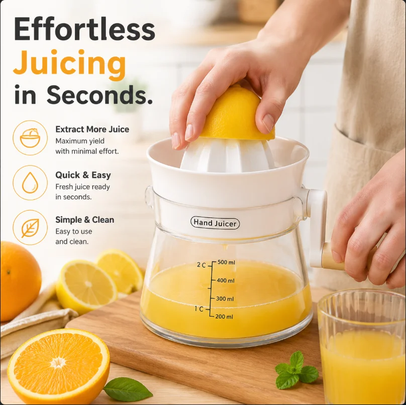 Citrus Juicer Bar - Manuelle Haushalts-Saftpresse für Obst, Zitronen und