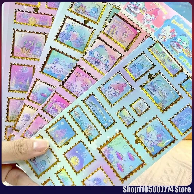 

4pcs Kawaii KT Cat My Melody Gild Stickers Sakura KITTY Creative Girl'S Diy Phone Case Camera Decoration Children'S Reward Toy