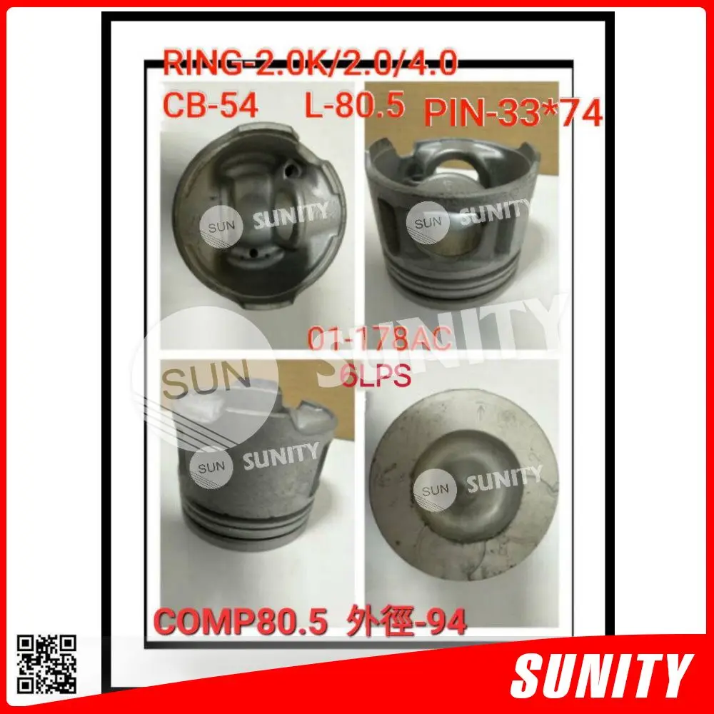 TAIWAN SUNITY Excellent Quality 6LPD Piston For Yanmar 6LPD Engine Spare Parts