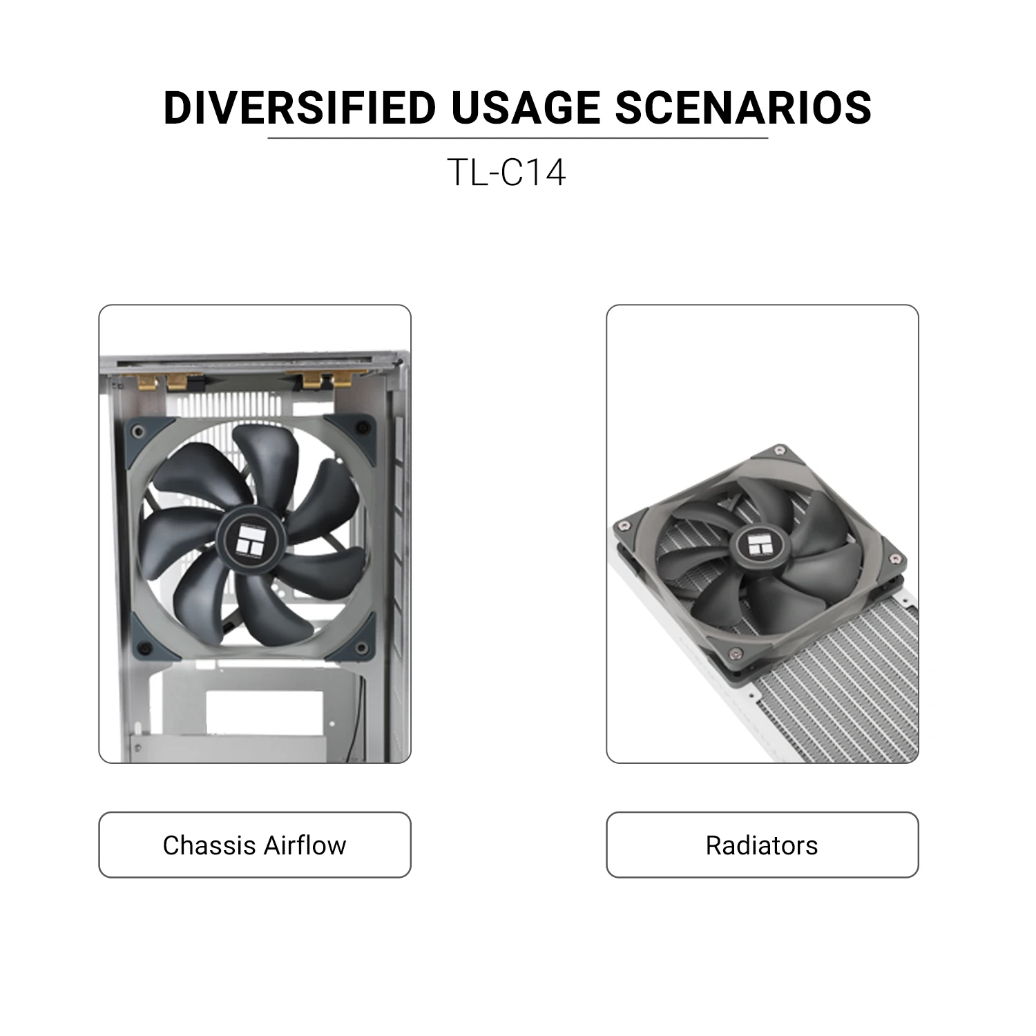 Hermalright 140 mm Gehäuselüfter TL-C14/C14C/C14C-S/C14CW/C14CW-S CPU-Lüfter ARGB 140 mm Balance Fan Balance Performance Fan