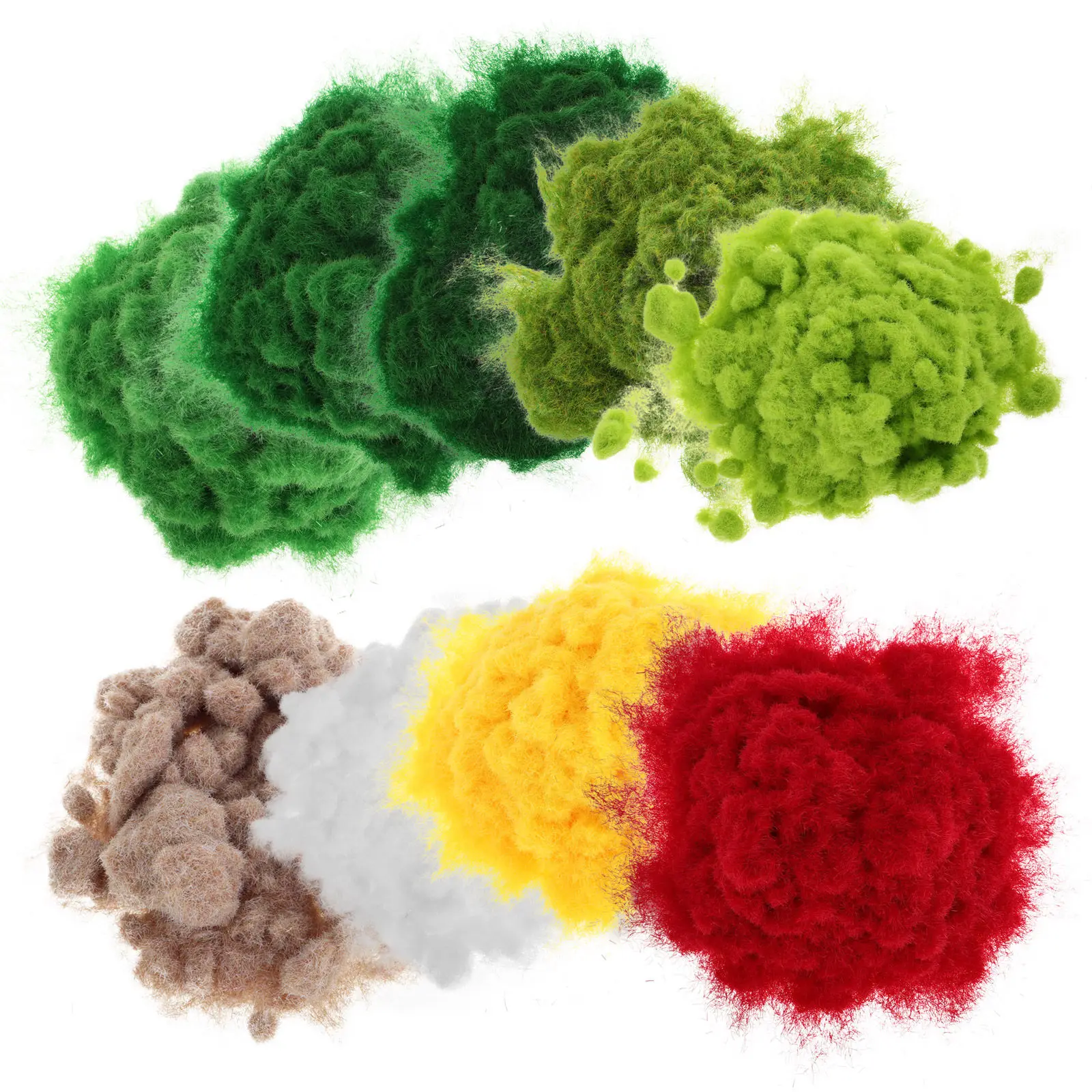 9Pcs Sand Table Materials Artificial Grass Powder Realistic Mini Scenery Dressing DIY Landscape Supplies for Dioramas Railroad