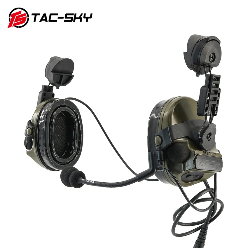 Imagem -02 - Tac-sky-proteção Orelha Walkie Talkie Eletrônico Ptt Headconjunto Comtac Iii Arc Rail Versão Suporte Caça Tiro ts