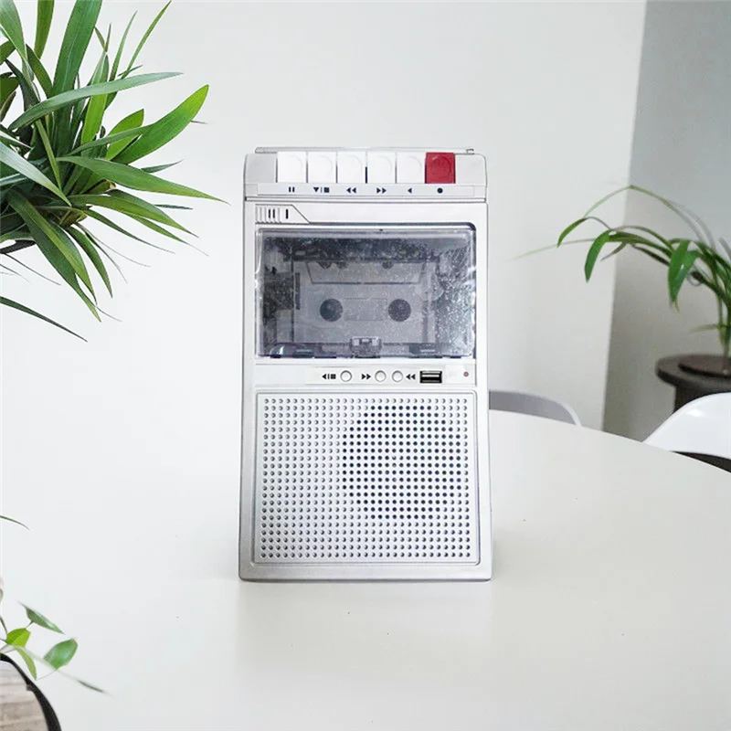 -RRKK Retro-Kassettenrekorder und Player unterstützt interne und externe Aufnahme und USB-Übertragung