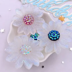 4PCS AB Clear Resin 45mm 3D Sunflower Flatback Rhinestone Wedding Scrapbook Clothing Gem Figurine DIY Jewelry Craft  Accessories