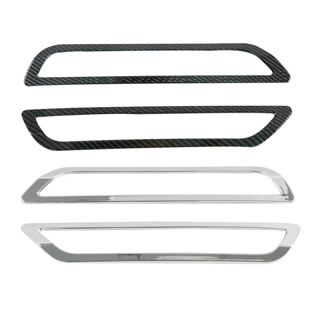 2pcs Carbon Fiber/Chrome Car Rear Tail Fog Light Lamp Cover Trims for Ford Explorer 2020-2021 Auto Exterior Accessories