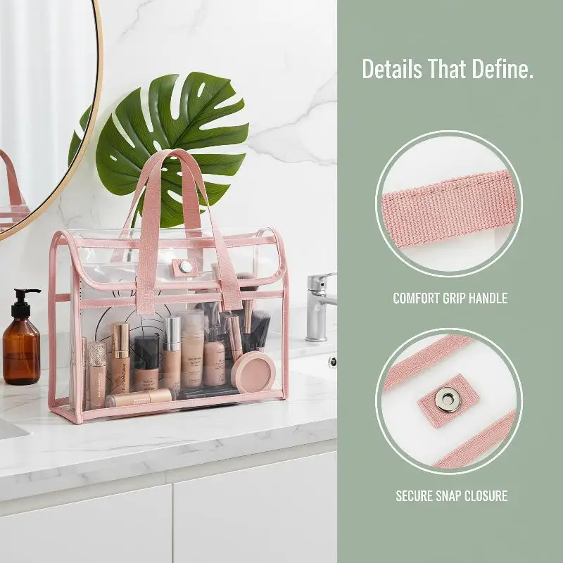 PVC Multi Functional File Bag Waterproof Large Capacity Tear Resistant Document Holder for Office Workers Students