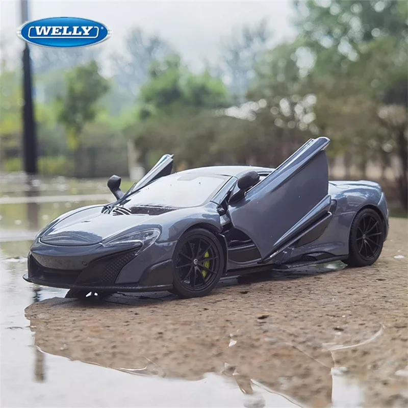 

WELLY 1:24 McLaren 675LT Alloy Sports Car Model Diecast Metal Racing Vehicles Car Model High Simulation Collection Kids Toy Gift