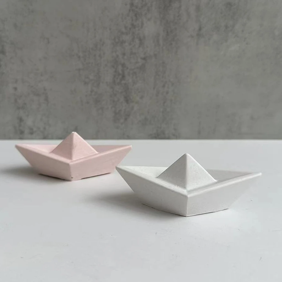 Paper Boat Silicone Candle Molds Soap Scented Candle Mold DIY Handmade Plaster Epoxy Resin Aromath Soap Silicone Mold Home Decor