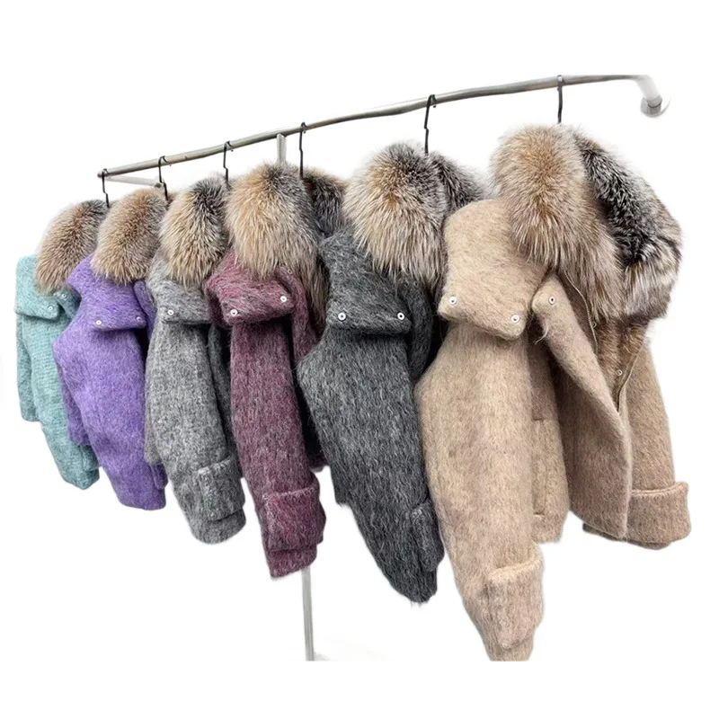 

European Station 2025 Winter New Luxury Fur Fox Fur Collar Wool Down Jacket Women's Short Thickened Warm Jacket