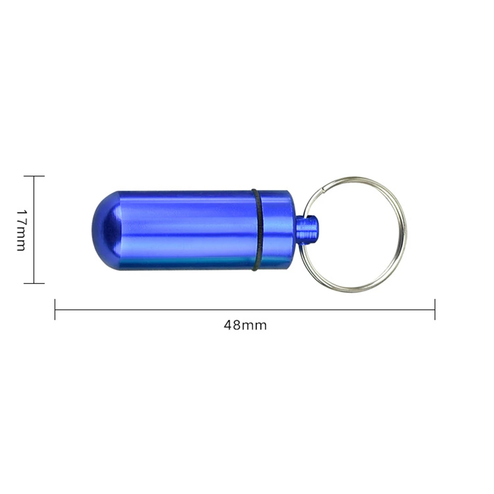 Aluminum Mini Pill Box Tiny Bottle Pill Storage Case Cache Drug Holder Keychain Waterproof Medicine Box Portable Outdoor Gadgets