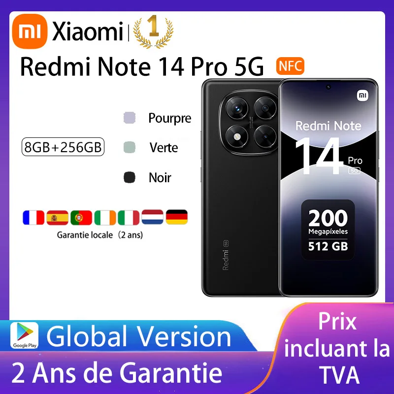 Xiaomi Redmi Note 14 Pro 5G，NFC，Smartphone，MediaTek Dimensity 7300-Ultra，6.67