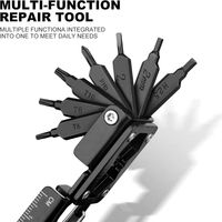 14-in-1 Keychain Screwdriver Folding Multi-Tool for Emergency Car Repair, Pocket-Sized Hex Bits Set with Key Ring & Case