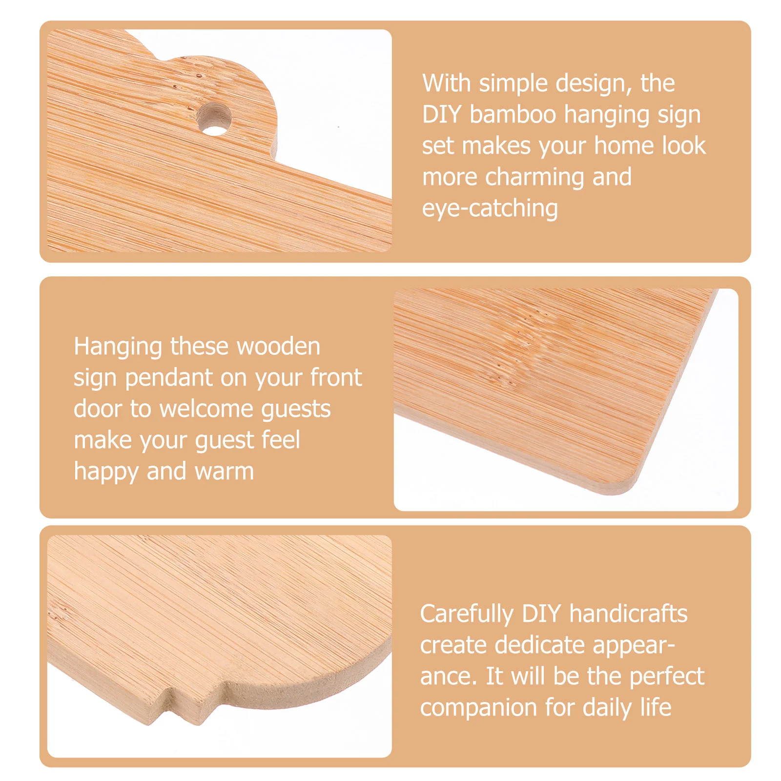 

2Pcs Unfinished Blank Bamboo Plaques DIY Hanging Tags for Door Wall Window Festival Decor Blank Bamboo Plaques