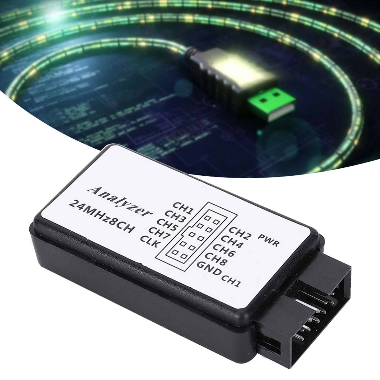 USB Logic Analyzer Device Set Mini Digital  Size 8 Channel Input Memory 24MHz Logic Analyzer Device USB Logic Analyzer
