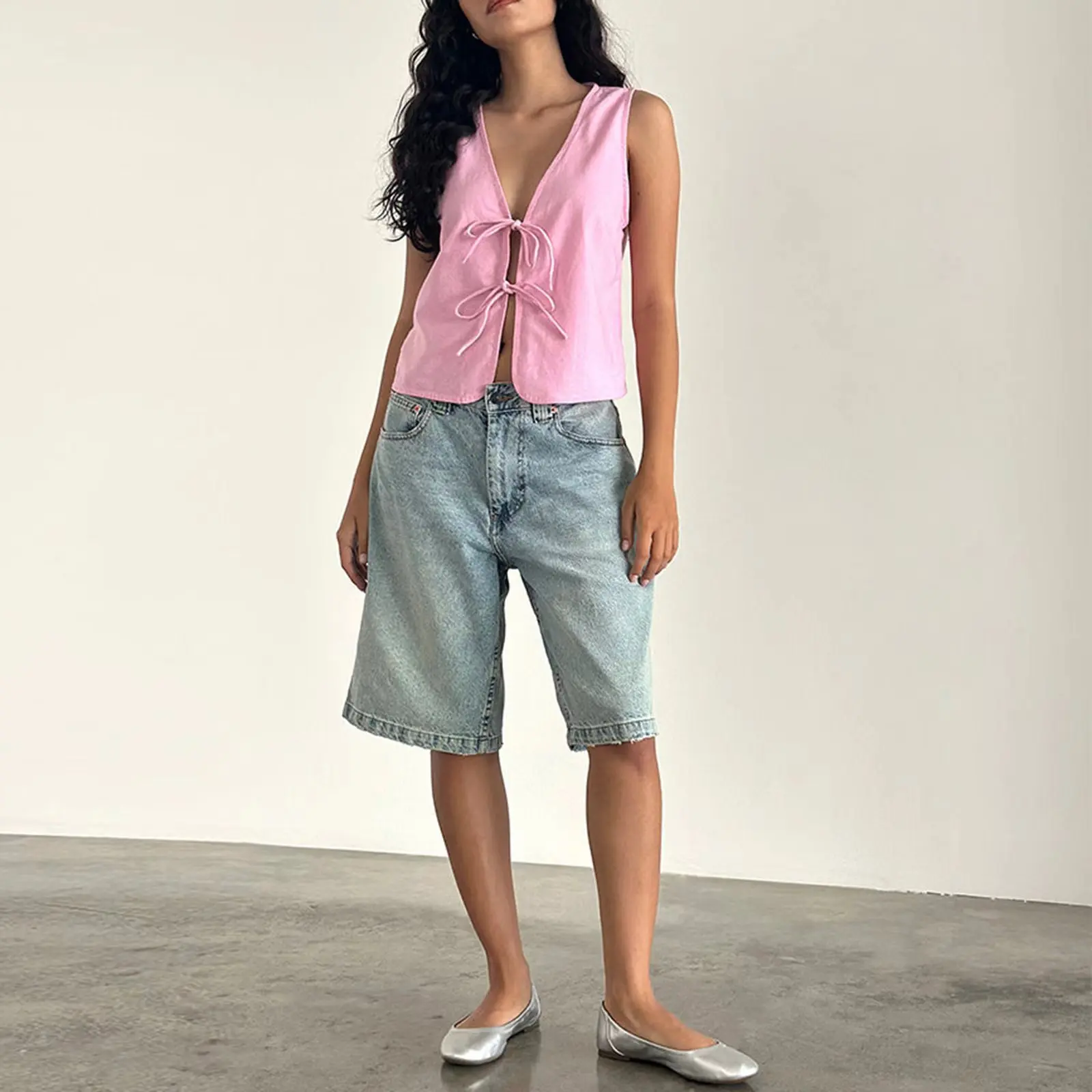 

Сексуальный топ с глубоким V-образным вырезом и вырезами для женщин, из смесовой хлопковой ткани, удобный крой, модный тренд весна-лето