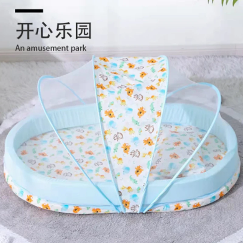 2025 Cross-border Convenient Baby Uterus Bed Foldable Sponge Floor Cotton Thickening Insect-proof Mosquito Baby Bed