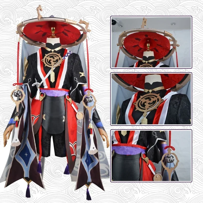 Anime Game Genshin Impact Scaramouche Cosplay Costume Hat Shoes Wig Halloween For Men MN12