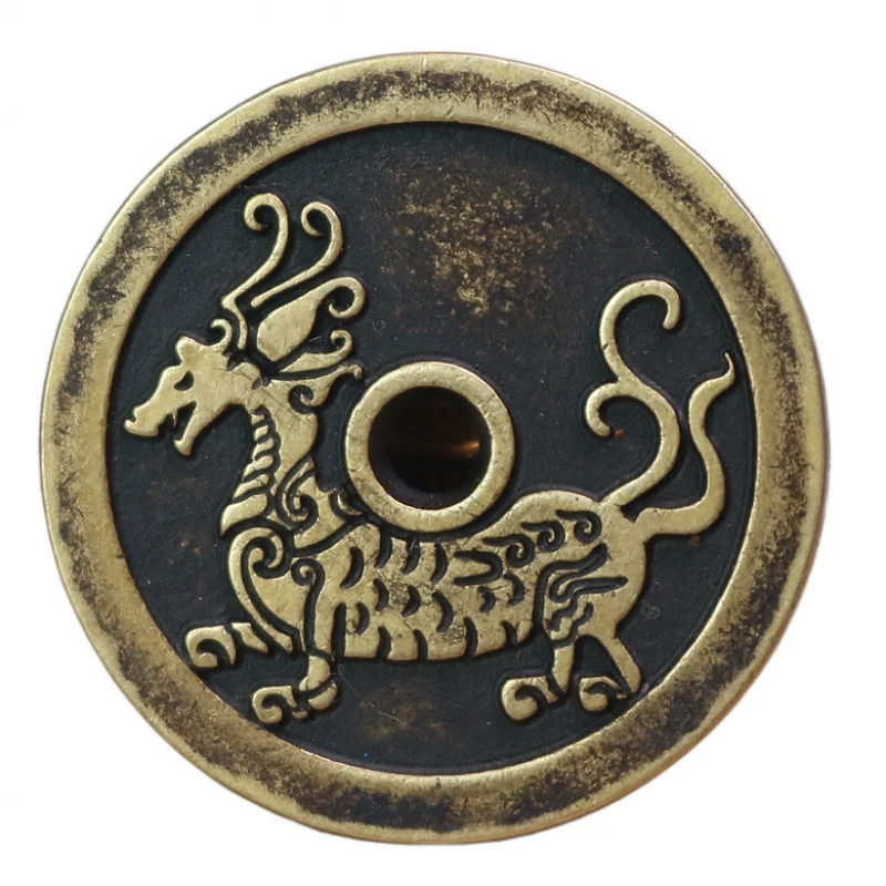 Brass Thickened Beasts Four Elephants Qinglong White Tiger Zhuque Xuanwu Copper Coins Set Money Diameter 3cm