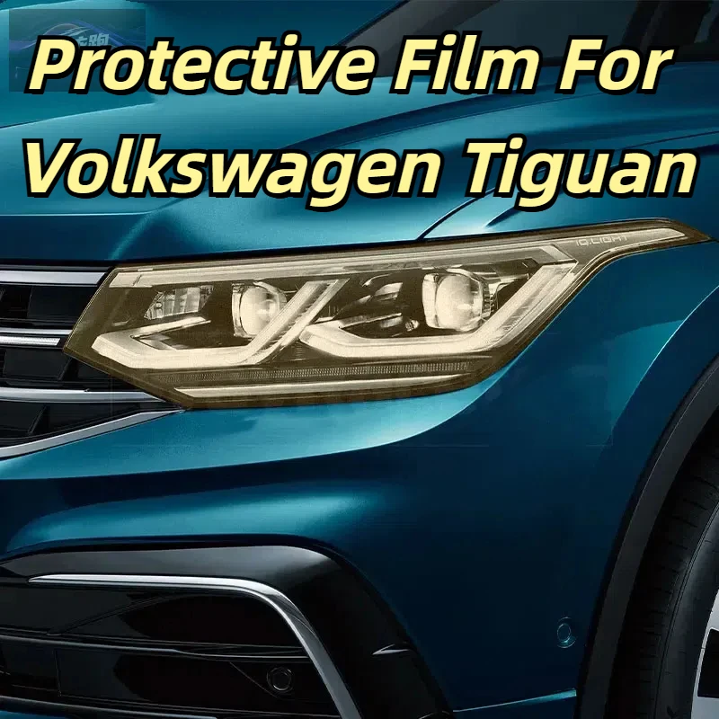 

Защитная пленка для автомобильных фар и задних фонарей для Volkswagen Tiguan 2020-2023 VW R Line Facelift, передняя защита от царапин, черная прозрачная