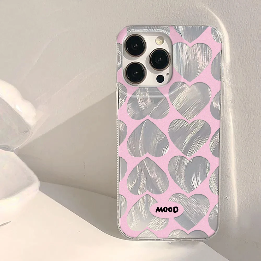 

Love Pattern Phone Case for iPhone16/15/14/13/12/11/ProMax/Pro/Plus Fashion Friend Gift Aesthetic Phone Case