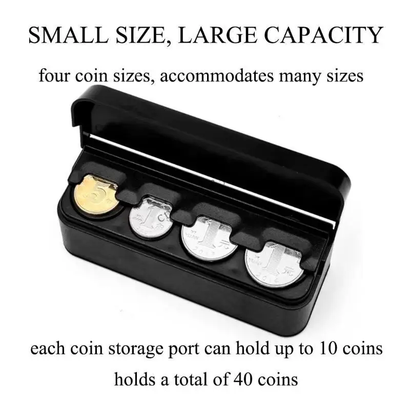 

090E Creative Coin for Case Storage Box with Lid Versatility for Vehicles Small C