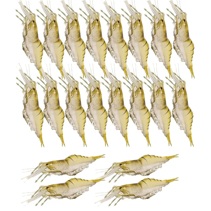 WEIHE-Leurre Élen silicone souple avec hameçon pointu, appât Élidéal pour la pêche à la crevette, 1.3g/4cm, 20 pièces