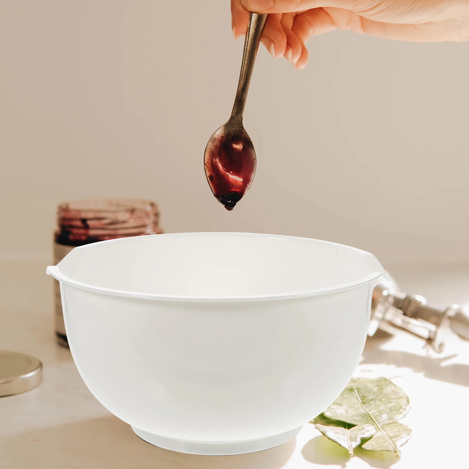 

3pcs Salad Bowls Lightweight Portable Fruit Storage Bowl Large Capacity Kitchen Tableware Dessert Serving Bowl Plastic Snack