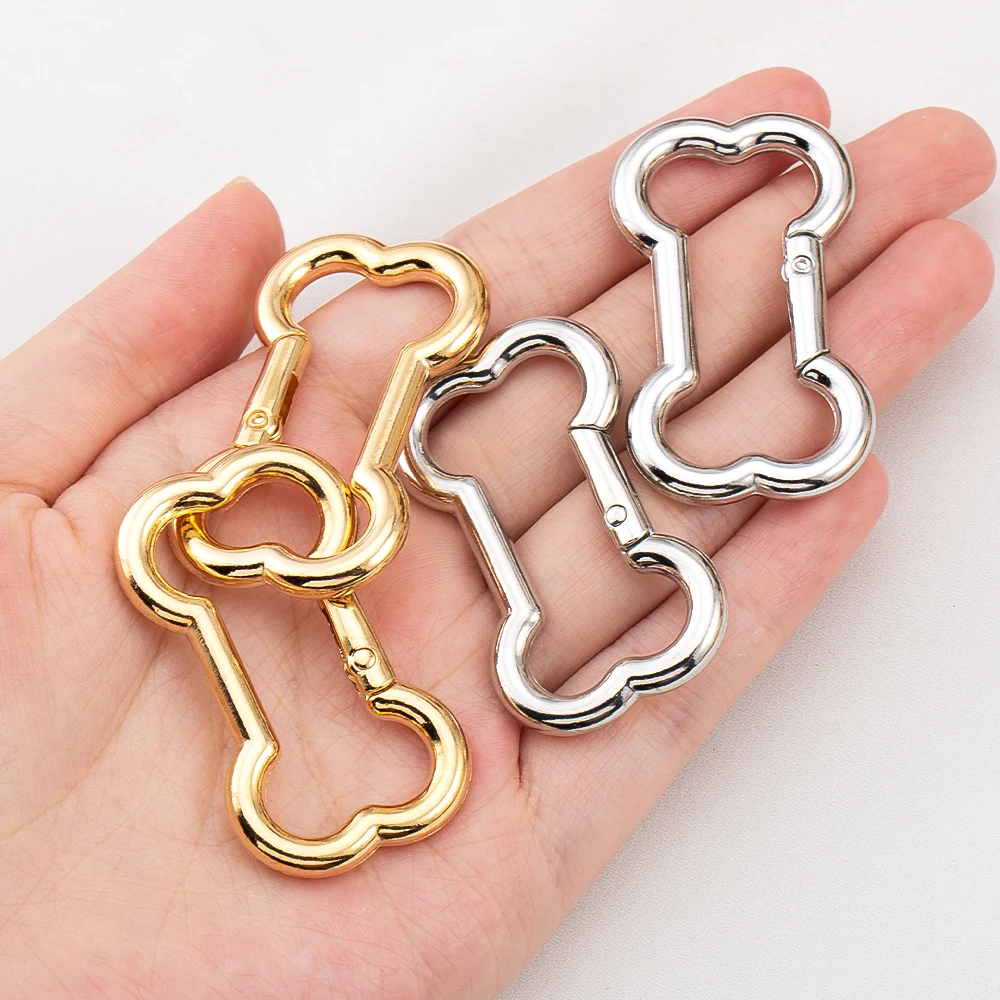 Metal Bone Shape Snap Hook Spring Gate Trigger Clasps for Leather Craft Belt Strap Webbing Keychain Carabiner Dog Chain Buckle