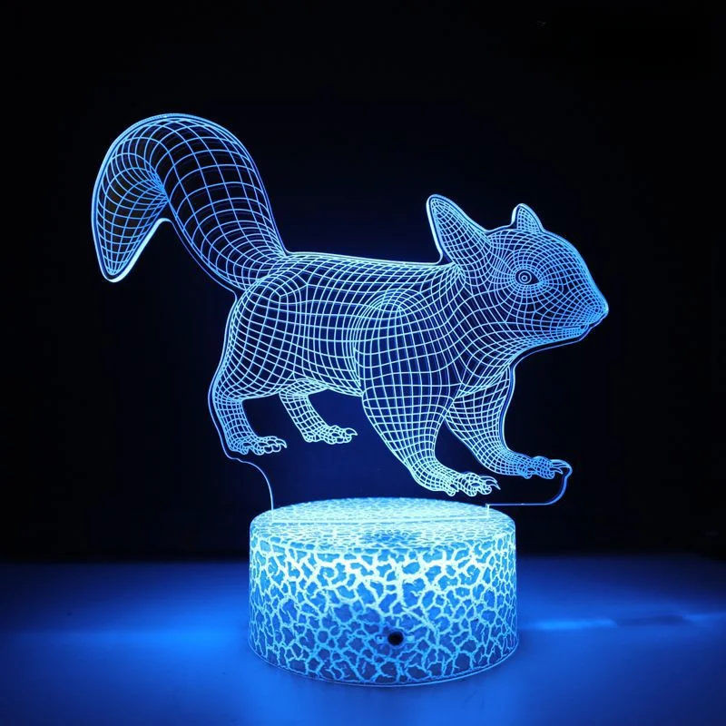 Nighdn 3D lampada Illusion Fox LED Night LIght per bambini comodino camera da letto decorazione compleanno regalo di natale per ragazzi e ragazze