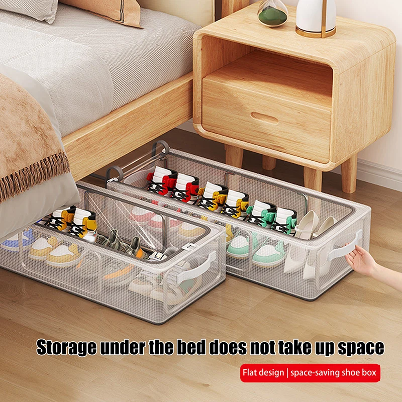Shoe Storage Box Household Transparent Thickened Foldable Storage Box Bed Bottom Storage Shoe Box
