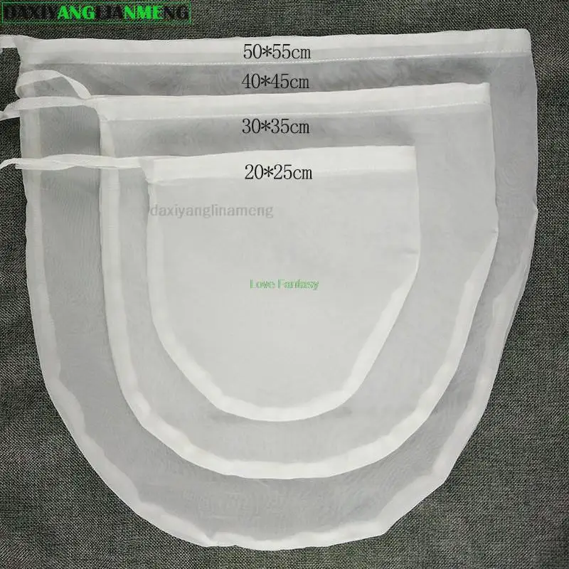 2pcs/lot 20 /30 /40 /50 Semi-circular Shaped Density 60 Cotton Drawstring Filter bags, Gauze Cotton Bag (Hessian Cloth )