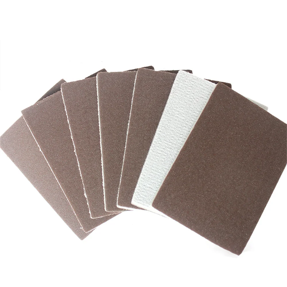 75*100MM เปียกและแห้ง Flocked ฟองน้ำสีแดงกระดาษทราย Abrasives Self-Adhesive 300-2000กรวดขัดบดเครื่องมือ Hook และ Loop