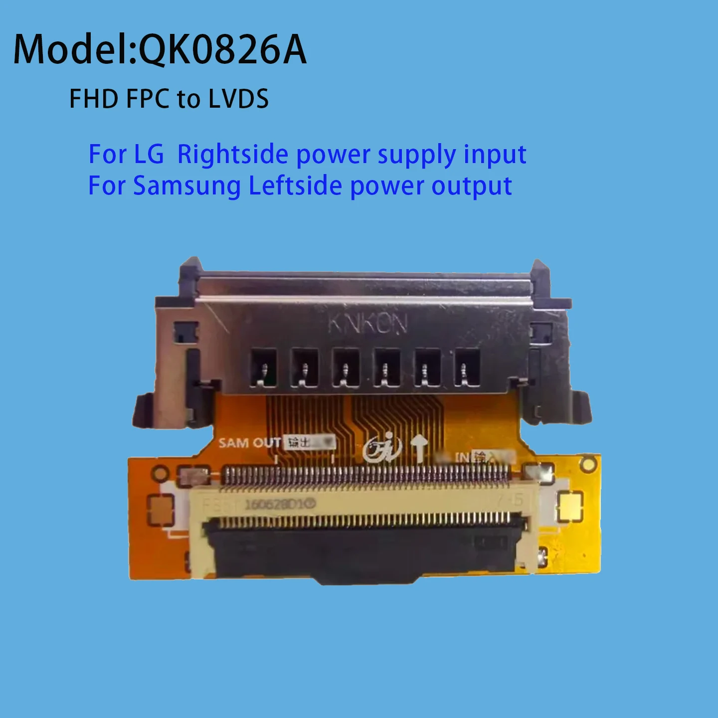 New pattern FHD LVDS 51pin For Samsung turn for LG cable connector cable Adapter Board Left and right replacement QK0826A QK0827