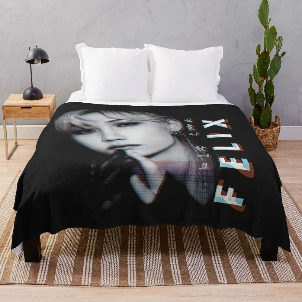 SK Felix Dark Glitch Effect Throw Blanket cosplay anime valentine gift ideas Blankets