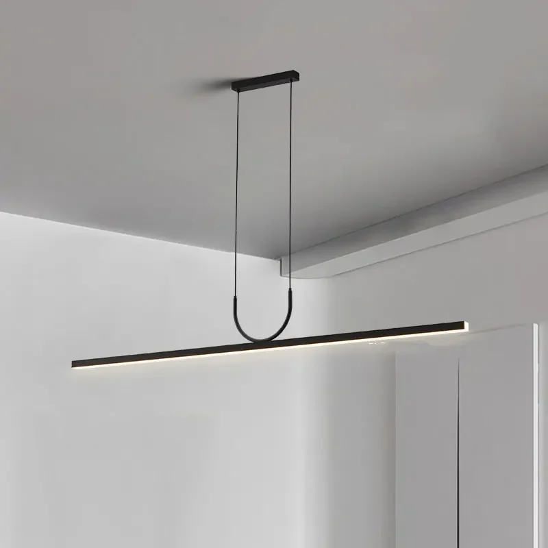 Plafonnier LED Suspendu au Design Minimaliste, Luminaire Décoratif d'Nik, Idéal pour une Salle à Manger ou une Cuisine, 100/120cm