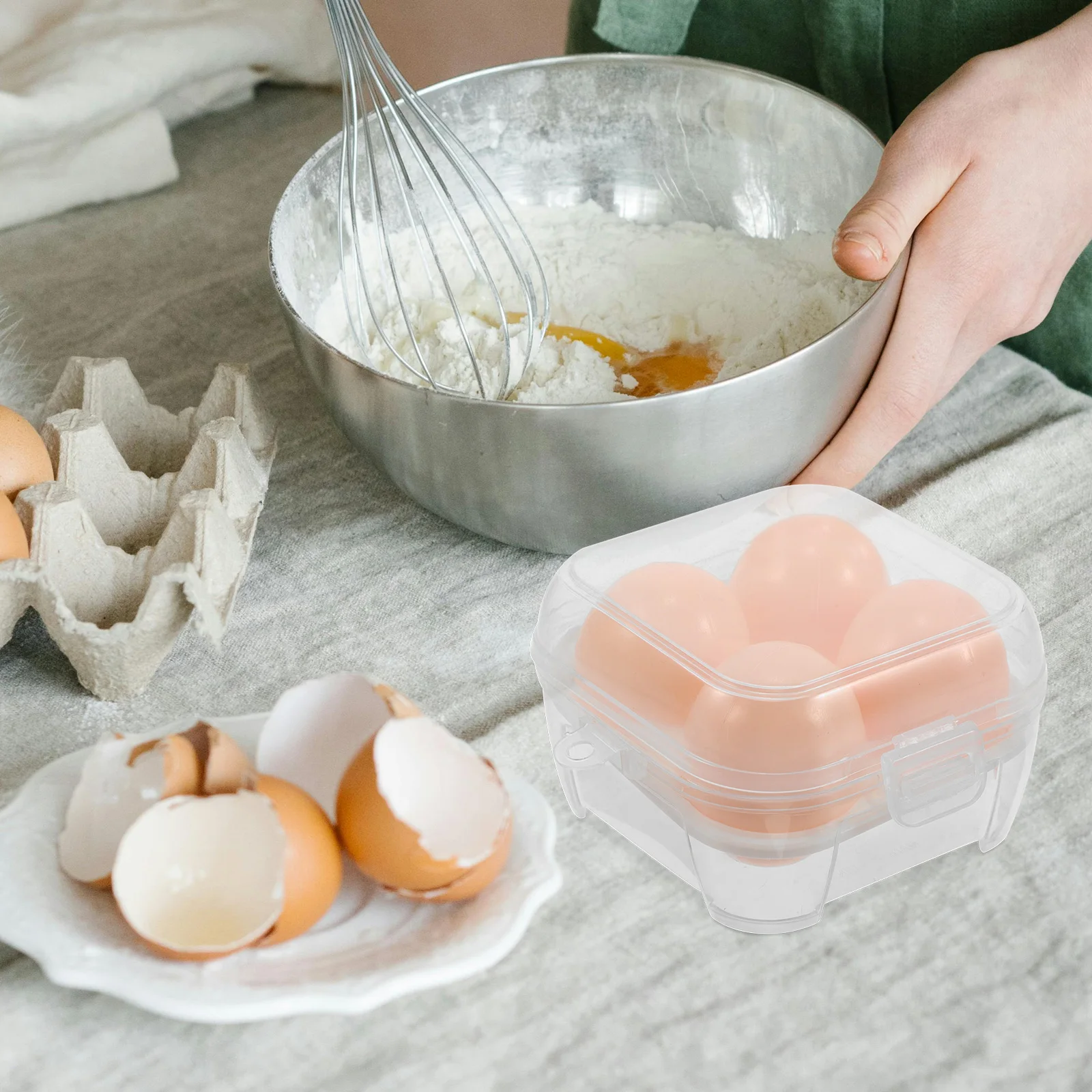 

2Pcs Outdoor Egg Storage Box Shockproof Portable Transparent Plastic Egg Holder Camping Picnic Reusable Container