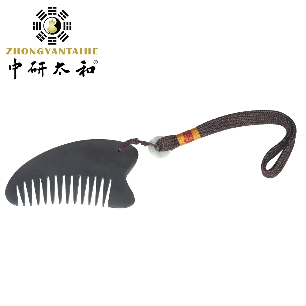 

Black Bian Stone Massage Head Triangle Fish-shaped Conditioning Acupuncture Massage Comb Bianstone Scraping Board Head Treatment