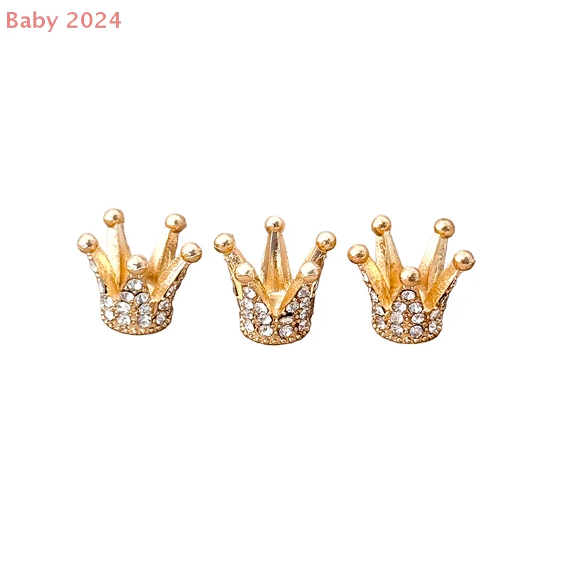 Miniatur-Puppenhaus-Kronen-Set aus Goldlegierung; Strass-Prinzessin-Tiara-Modellspielzeug für Kinder; 2/3 Puppenhaus-Zubehör