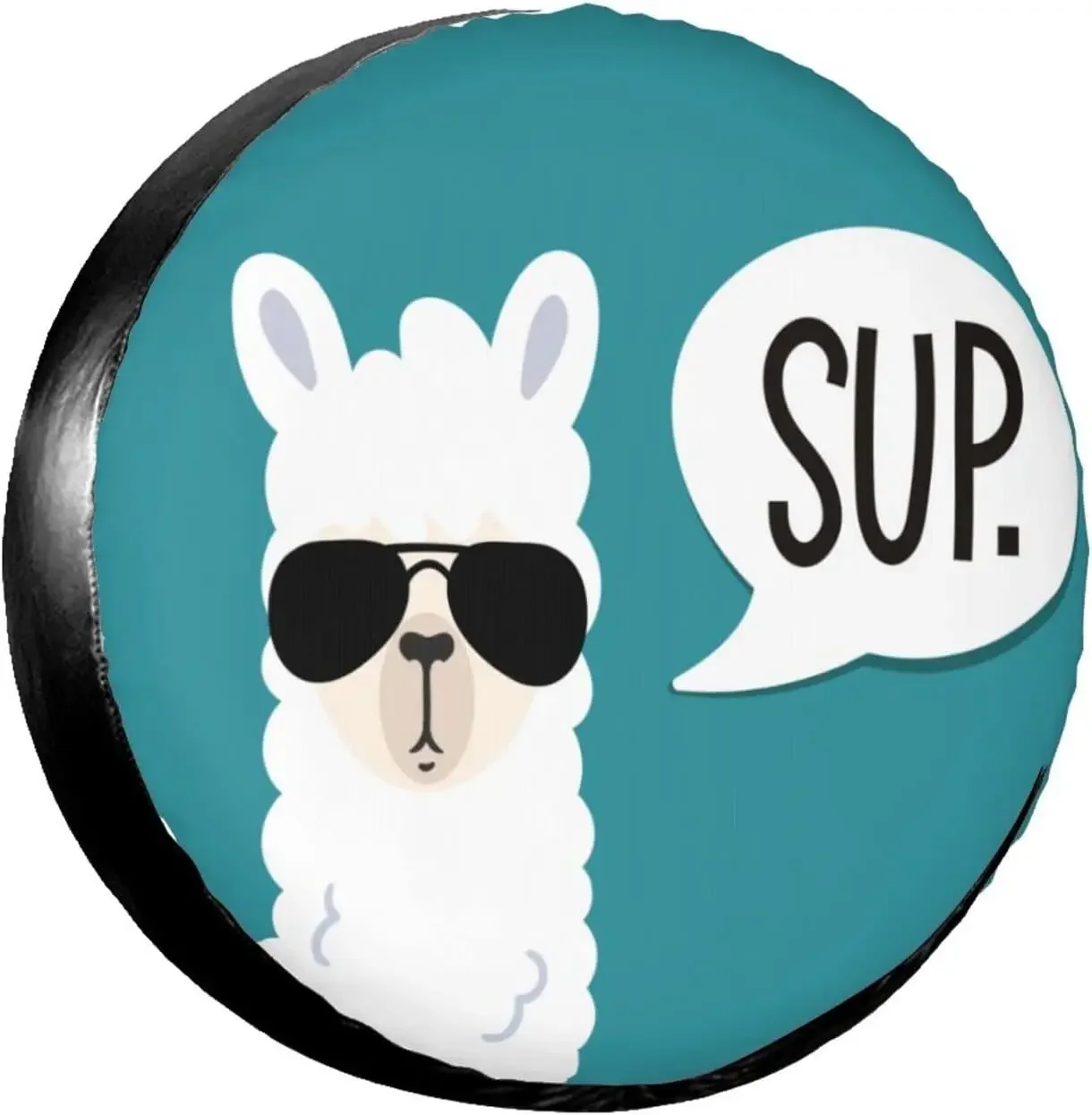 

Забавный узор Sup Llama, чехол для запасного колеса, защита для колес, водонепроницаемый, универсальный, подходит для внедорожника, грузовика, кемпера, туристического прицепа