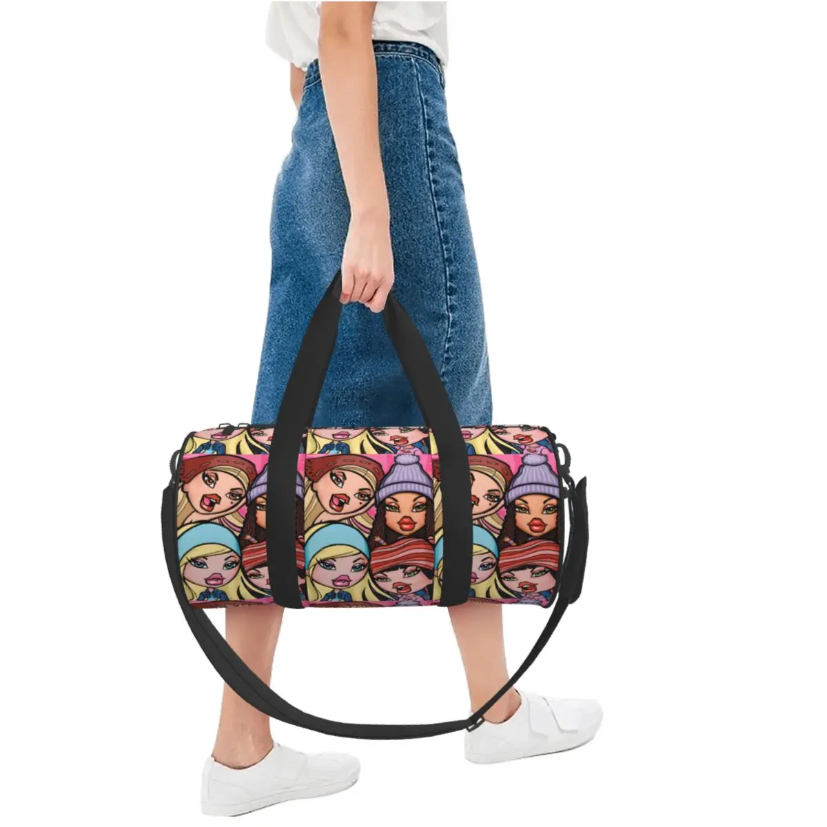 Bratz Gym Bag 20th Anniversary Y2k Portable Sports Bags Large Capacity Luggage Design Handbag Novelty Fitness Bag For Men Women