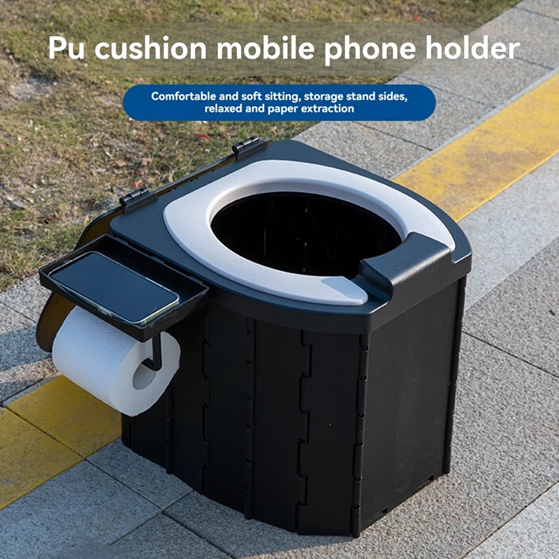 ABSU Draagbaar Opvouwbaar Toilet Voor Kinderen PU Volwassen Draagbaar Toilet Met Cover Camping Outdoor Baby Toilet Autotoilet