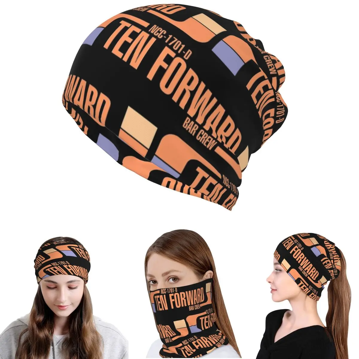 

Ten Forward Bar Crew NCC 1701-D Bandana Neck Gaiter Wrap Scarf Warm Headwear Beanies Hat for Men Women Adult Washable