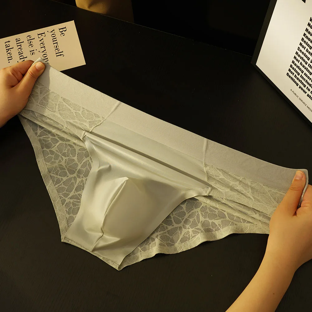 Sheer Ice Silk Men Underpants Daily Use Polyamide Spandex Fabric Solid Pattern Various Colors Available Sizes L-3XL