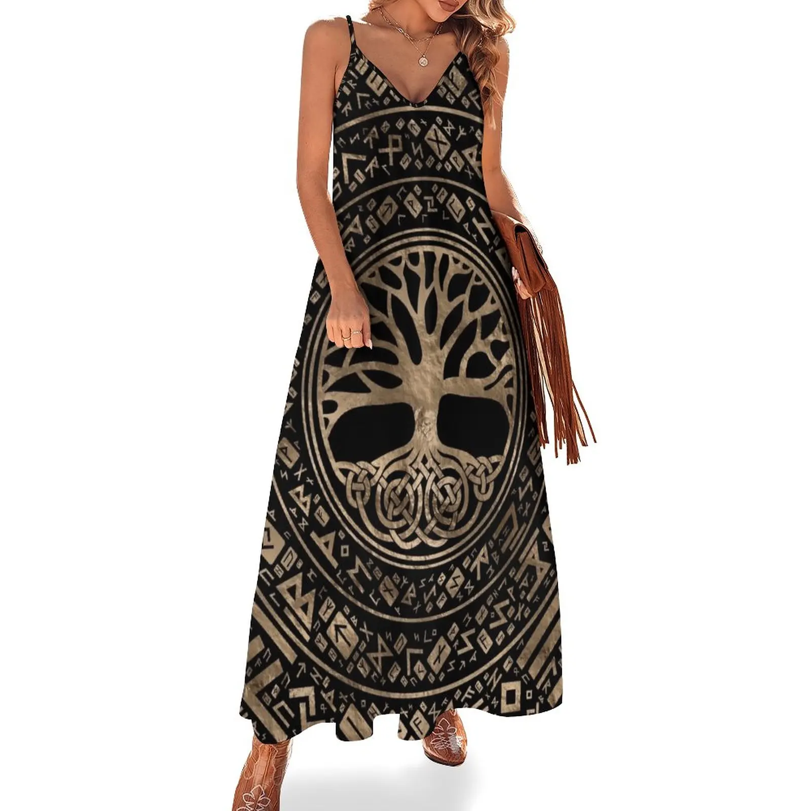 

Tree of life -Yggdrasil Runic Pattern Sleeveless Dress dress women summer 2024 elegant women's dresses sale