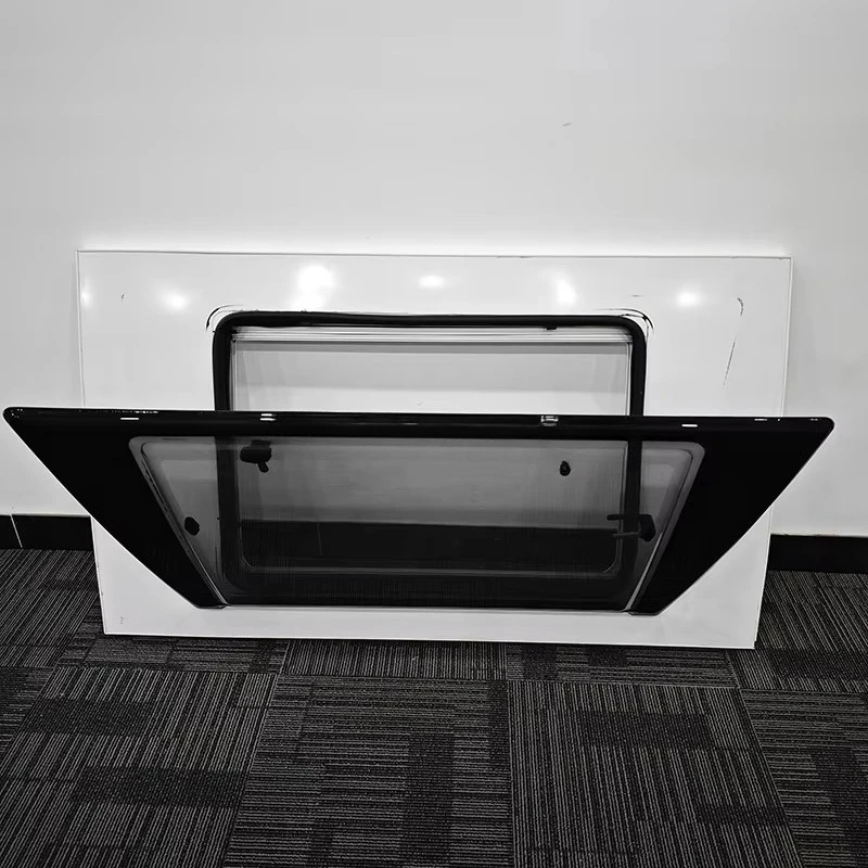 RV Skylight Factory 900x600mm Aluminum Frame Roof Top Curved Skylight with Fly Net for Motorhome Campervan