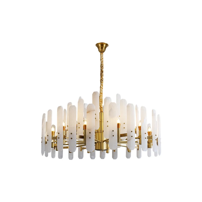 Home Deco E14 Led Natural Marble Collection 2026 Chandelier Alabaster Hanging Lamps Suspension